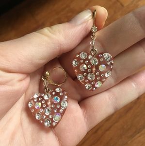 Sparkly Light Pink Betsey Johnson Earrings